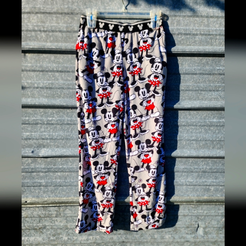 Fleece Disney Mickey & Minnie Mouse Pocketed Pajama Lounge Pants